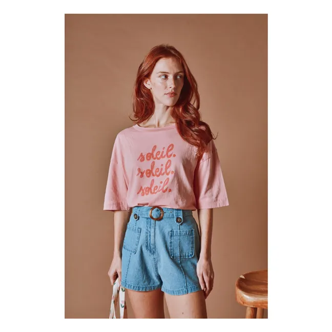 Camiseta Soleil de algodón orgánico | Rosa