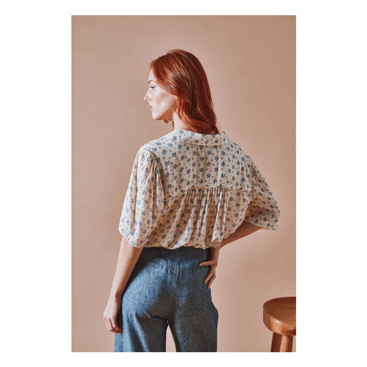 Pantalones de lino y algodón | Azul Marino- Imagen del producto n°10