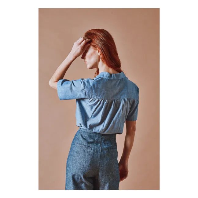 Chemisette Chambray Coton | Bleu