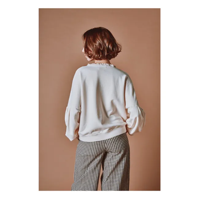 Sweat Embroidery Algodón orgánico inglés | Crema
