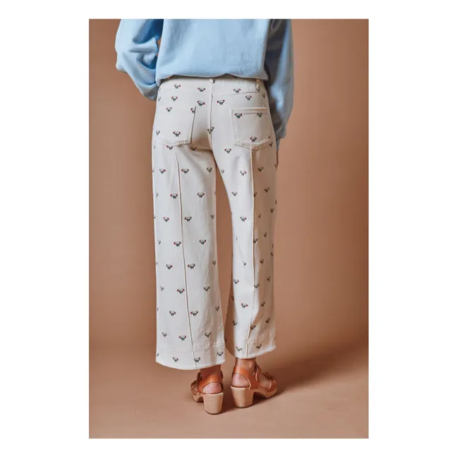 Pantalones de algodón Strawberry | Crema