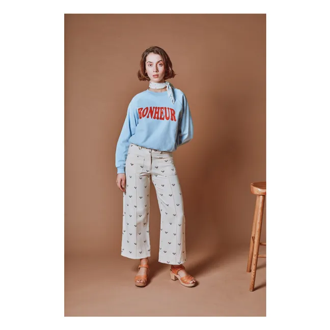 Pantalones de algodón Strawberry | Crema