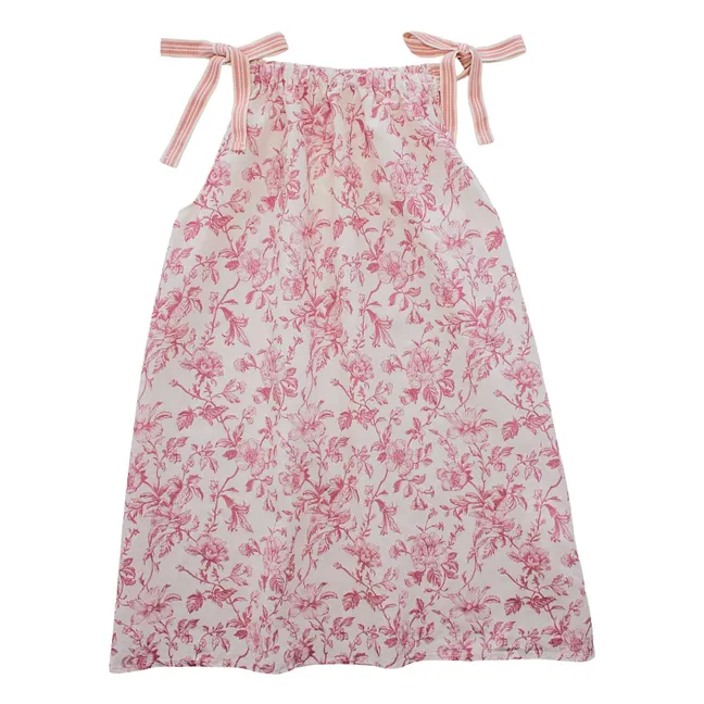 Robe Bretelles Nina Fleurie Lin | Vieux Rose