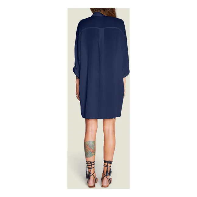 Mykonos cotton gauze dress | Navy blue