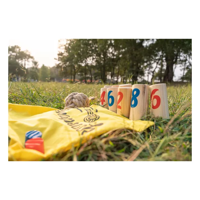 Juego de bolos con mochila