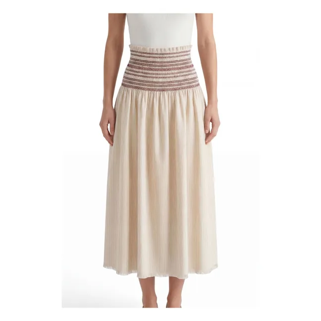 Falda Smocked Aurore de algodón | Crema