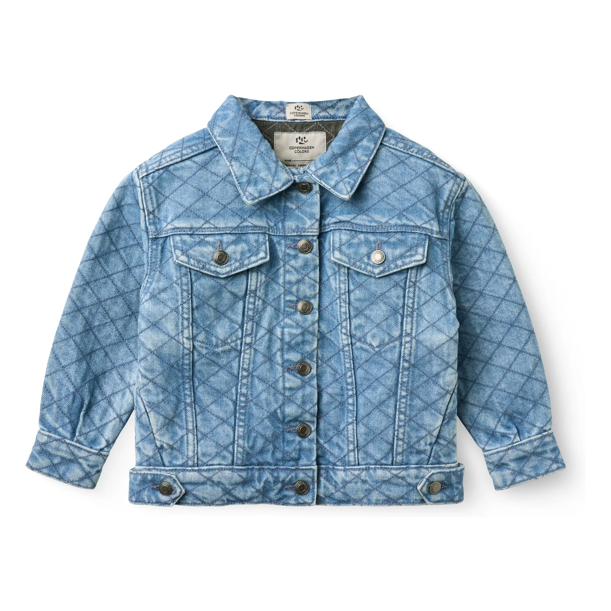 Copenhagen Colors Light Blue Denim Quilted Organic Cotton Jacket