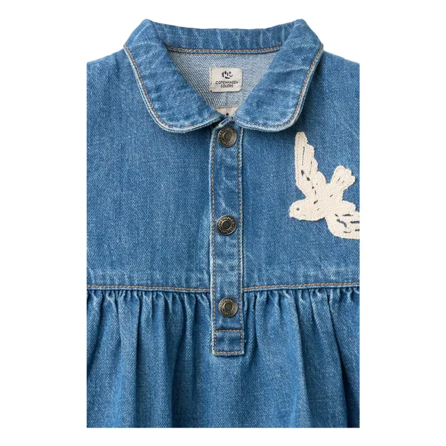 Vestido vaquero Birds Algodón ecológico | Azul