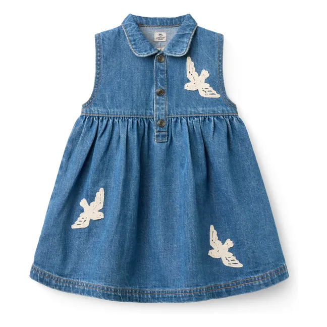 Vestido vaquero Birds Algodón ecológico | Azul