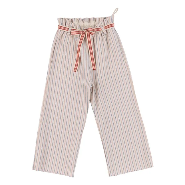 Pantalon Cordon Love Rayé | Crème