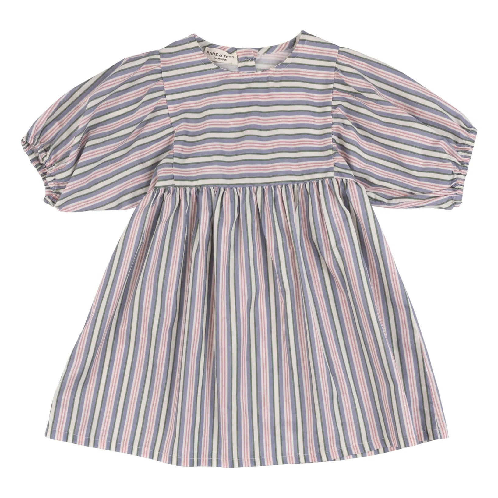 Babe & Tess Azure Blue Aurora Striped Dress