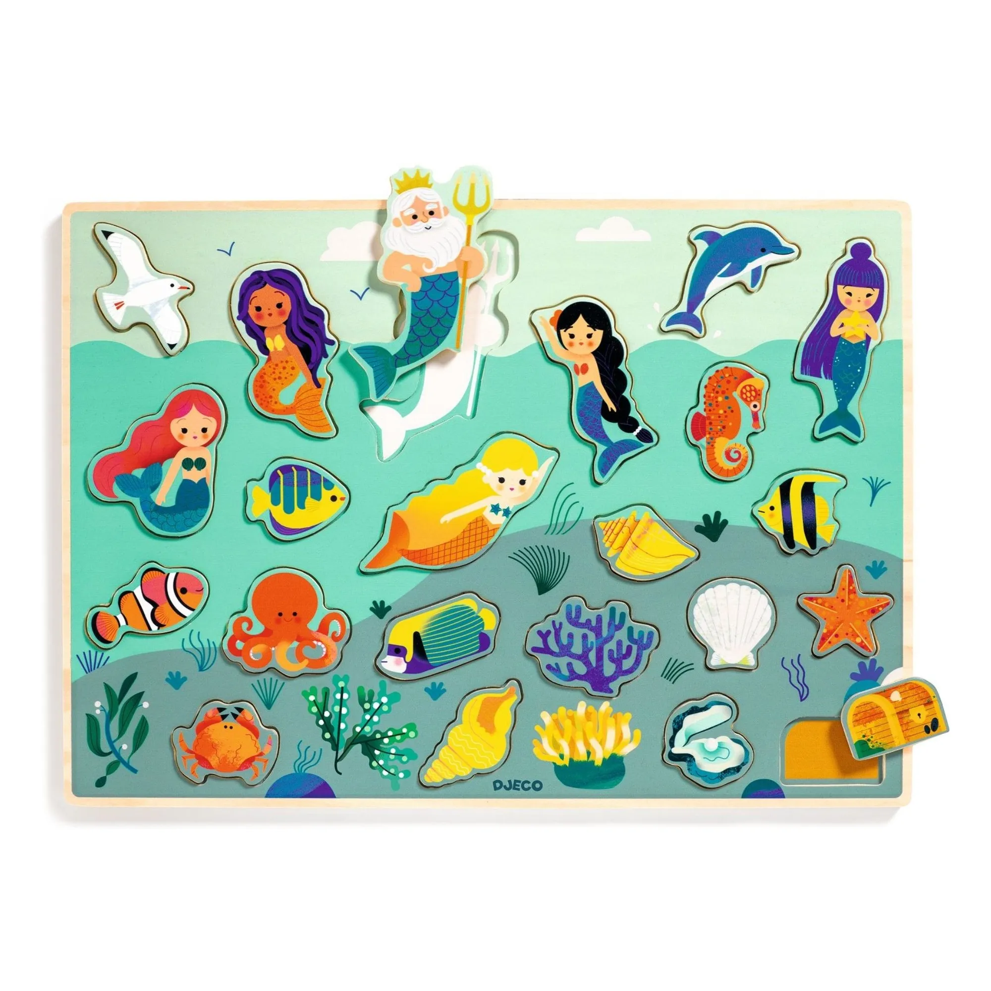 Djeco Multicoloured Sea Wooden Puzzle