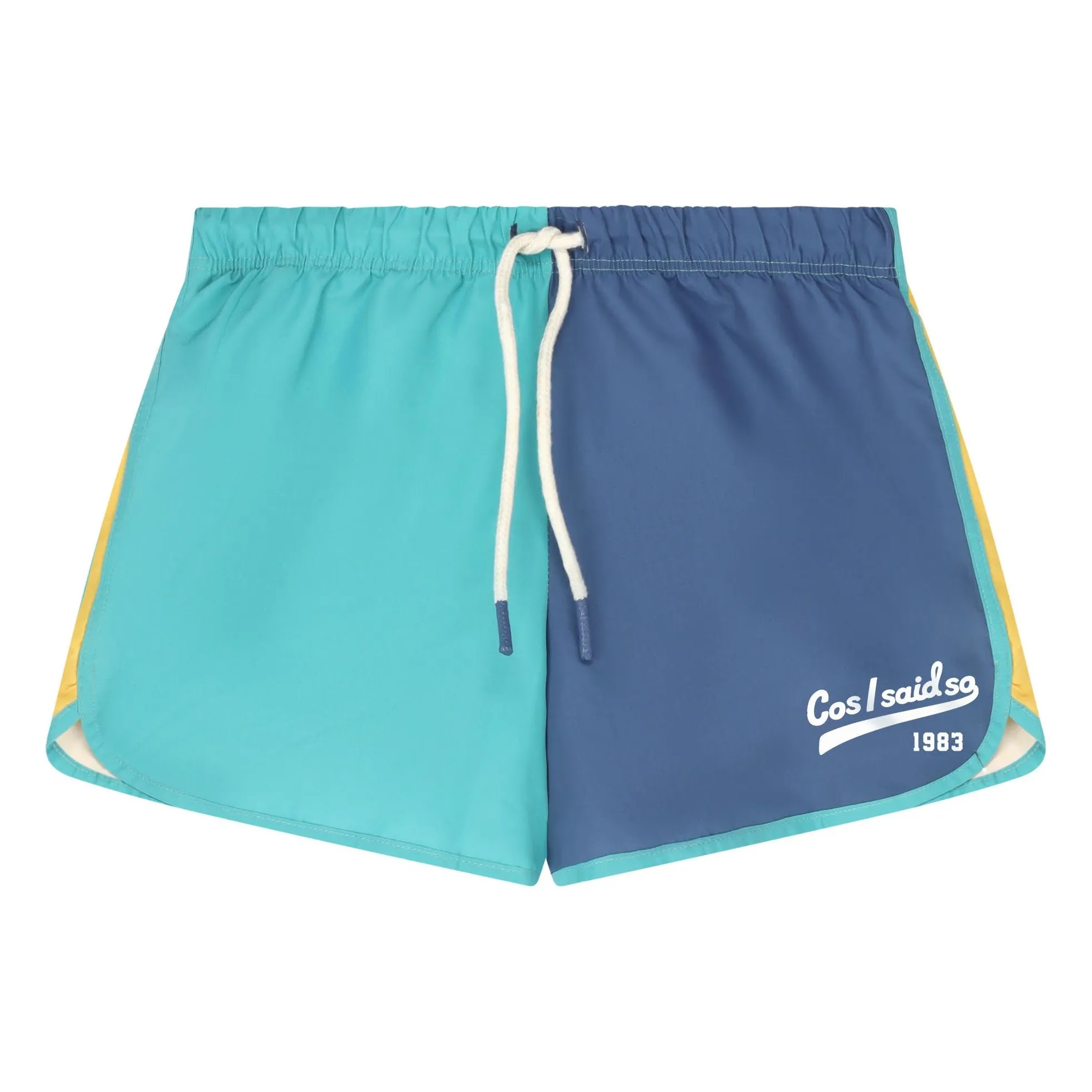 Cos I Said So Blue Colorblock Swim Shorts