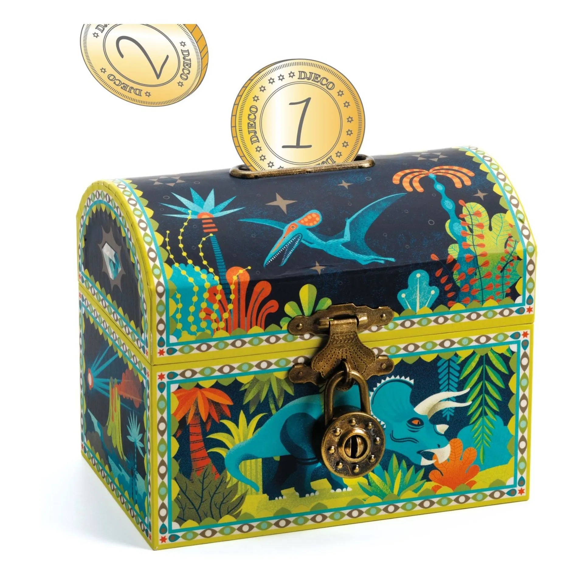 Djeco Multicoloured Dinosaur Money Box