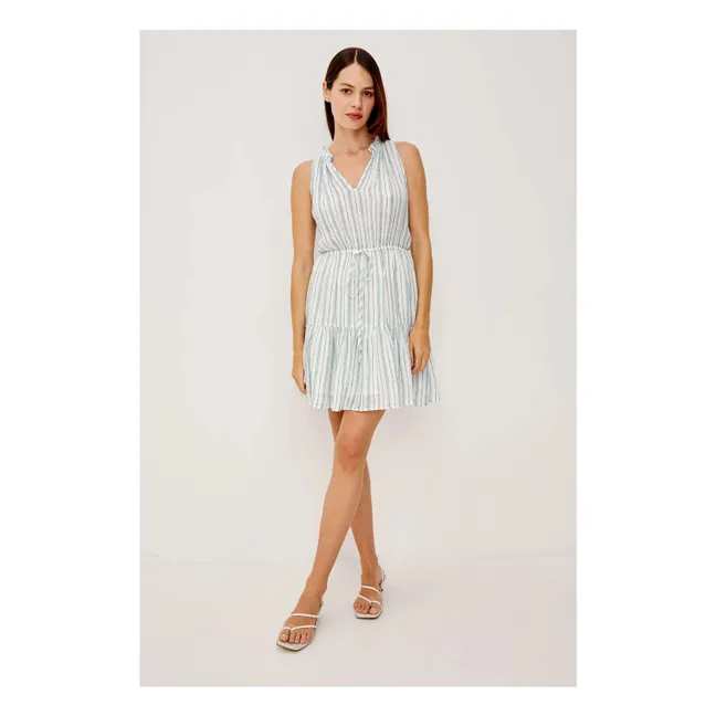 Cannes Stripes Dress | Light blue