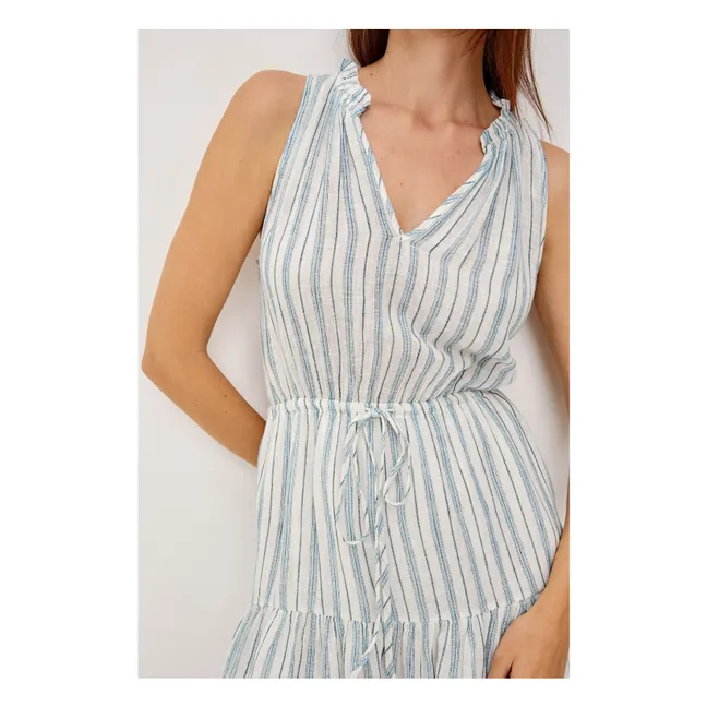 Cannes Stripes Dress | Light blue