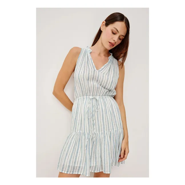 Cannes Stripes Dress | Light blue