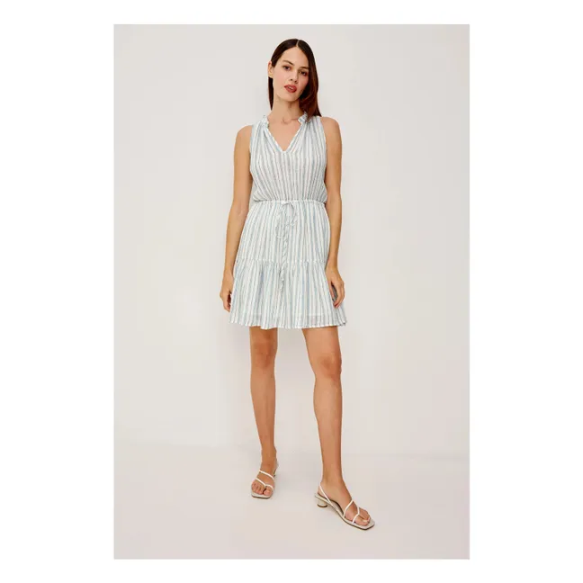 Cannes Stripes Dress | Light blue