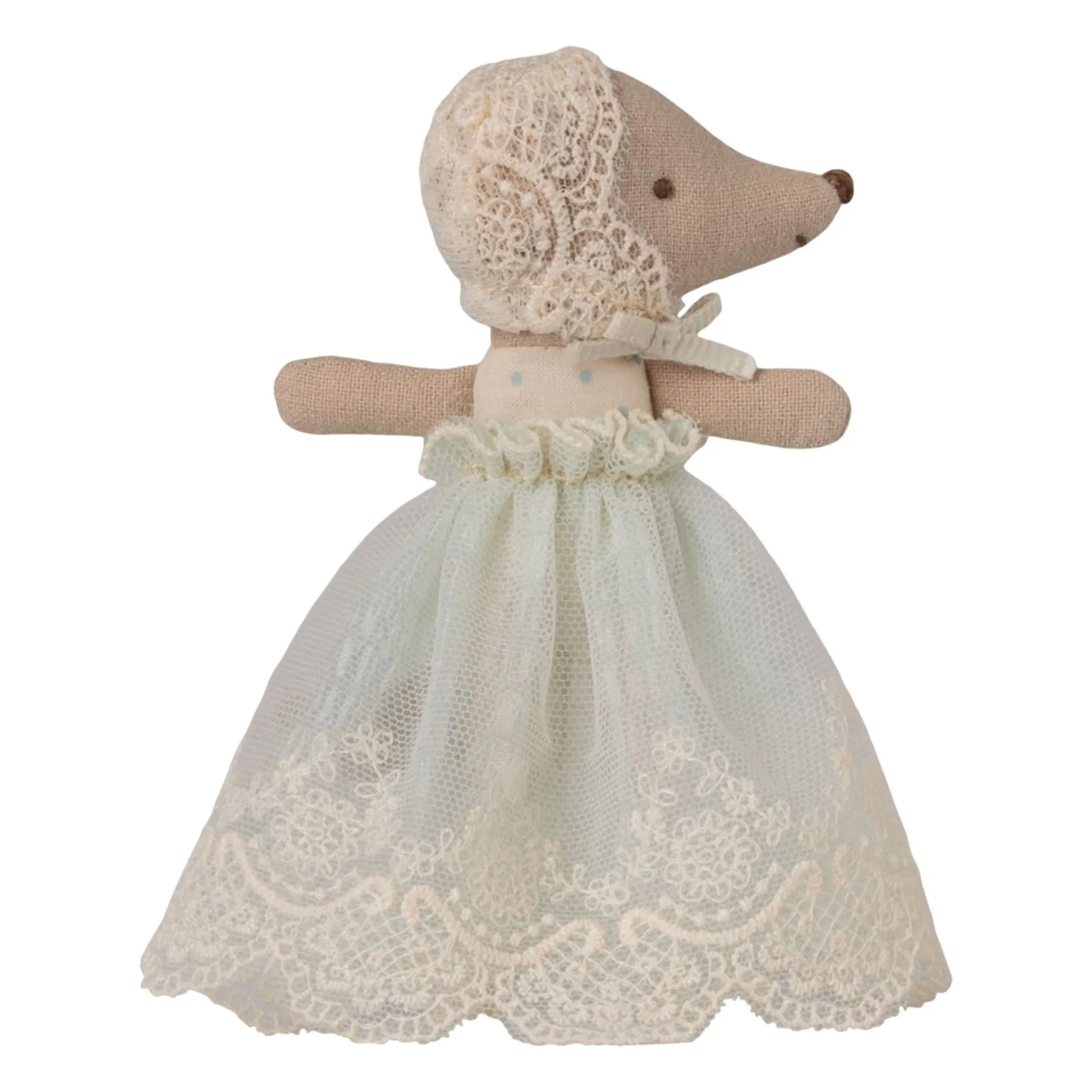 Maileg Mint Green Baby Mouse In Dress