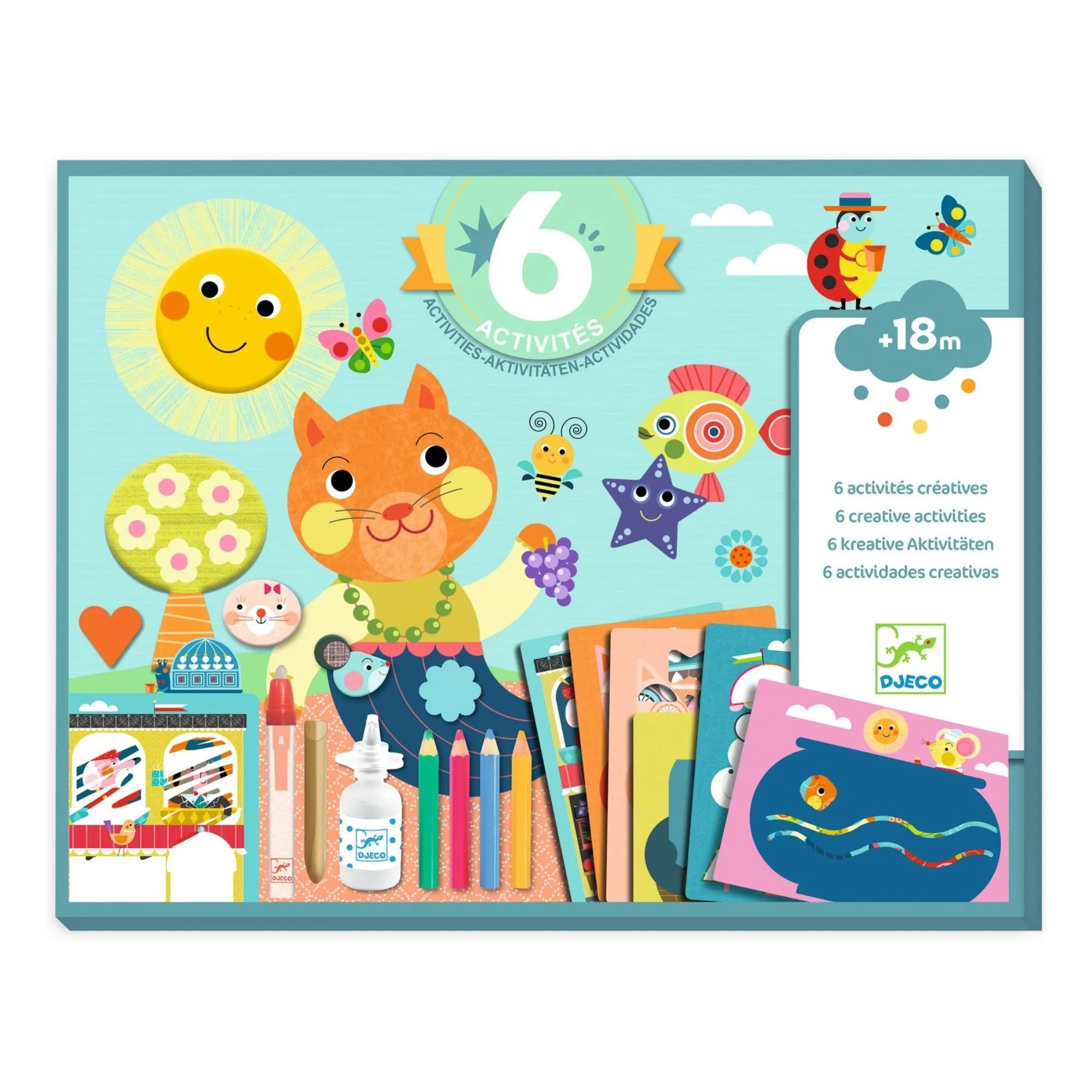 Djeco Multicoloured Multi-Activity Set Cat And Friends