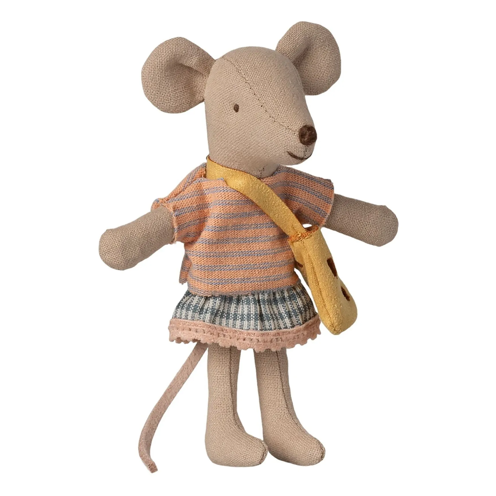 Maileg Multicoloured Little Sister Mouse With Her Bag