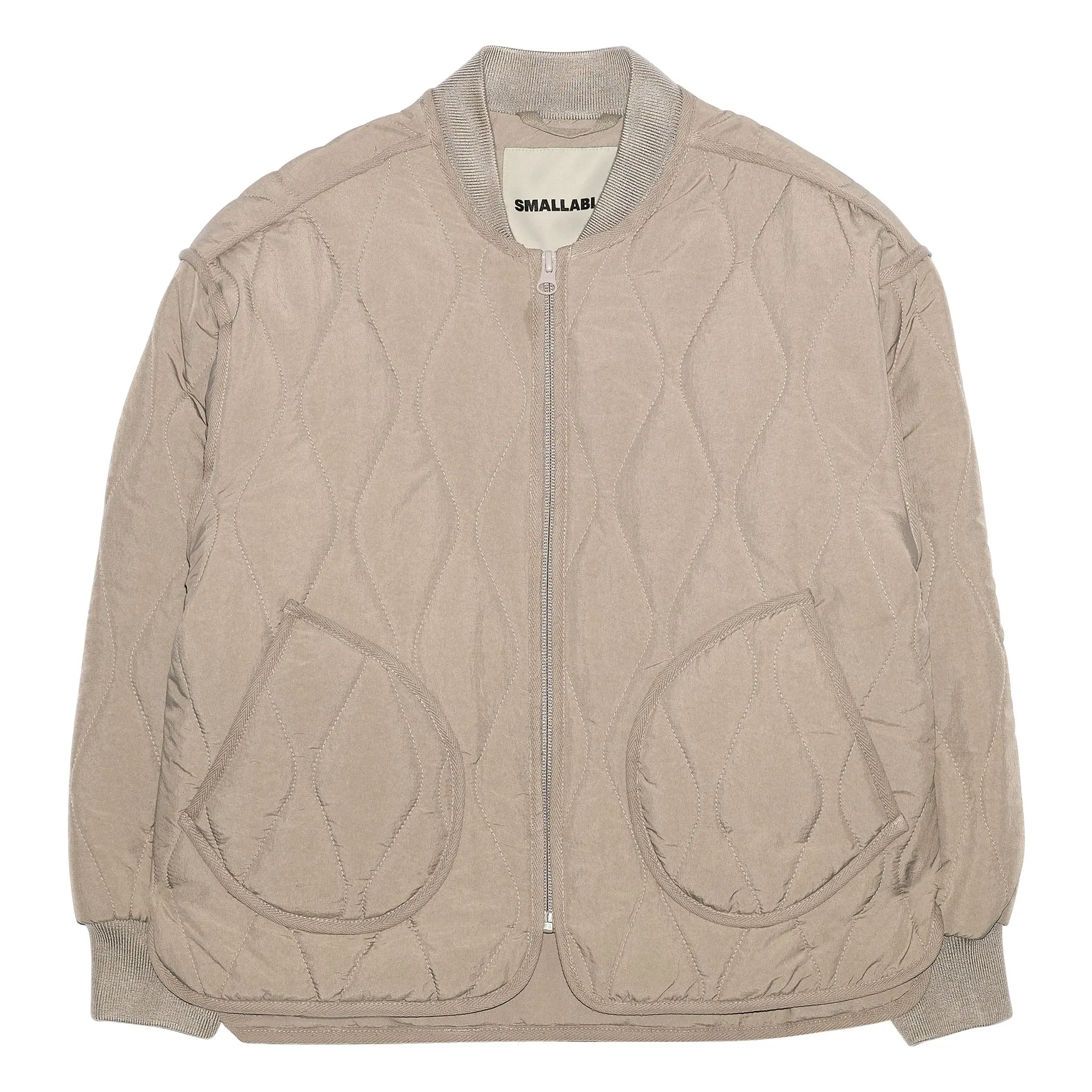Smallable Kid Taupe Grey Wooly Quilted Bomber