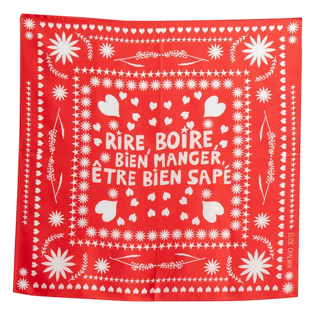 Foulard Ben Bandana Soie | Rouge