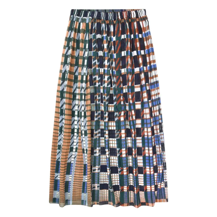 Romeo Utopia Falda de algodón flameado | Azul- Imagen del producto n°0