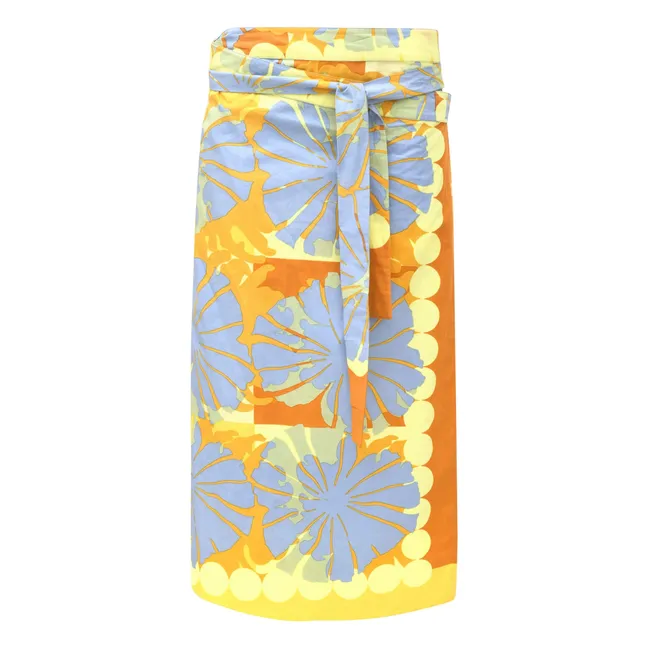 Zoé Poppy Cotton Poplin Skirt | Blue