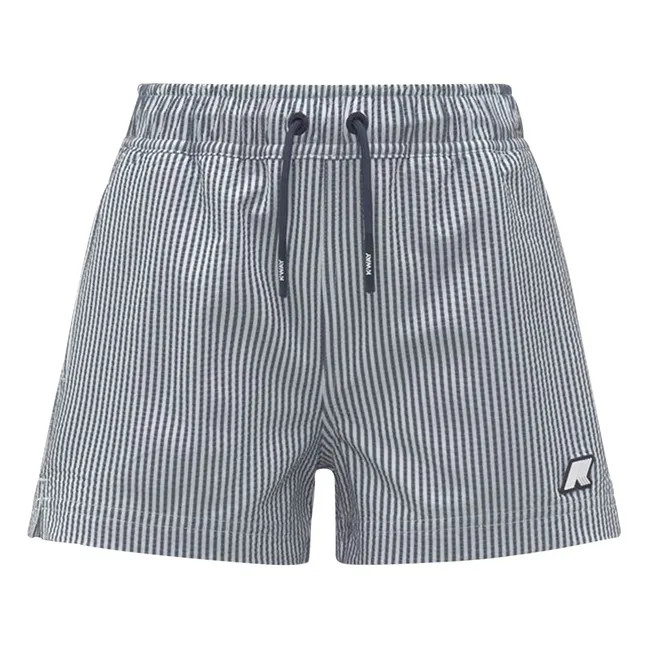 Pantaloncini da bagno a righe Hazel Beach | Blu scur