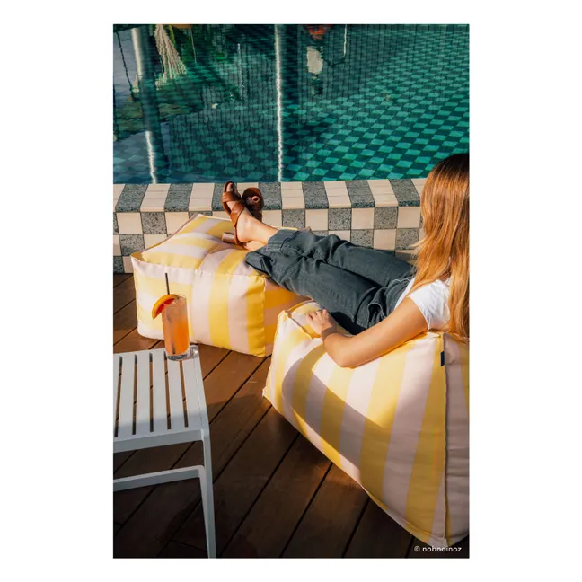 Lenny outdoor pouffe armchair | Yellow
