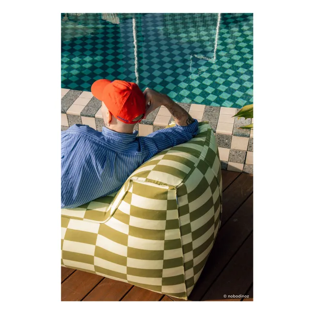 Pouf long outdoor Matteo Tiles | Vert