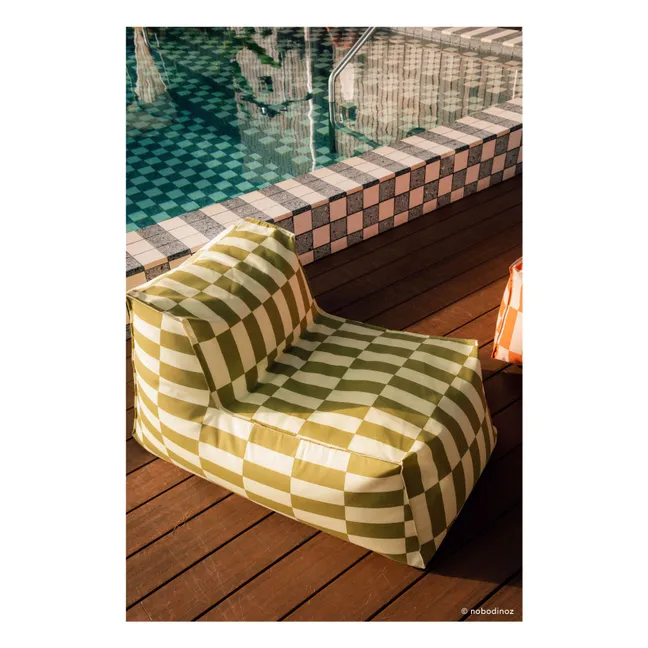 Pouf long outdoor Matteo Tiles | Vert