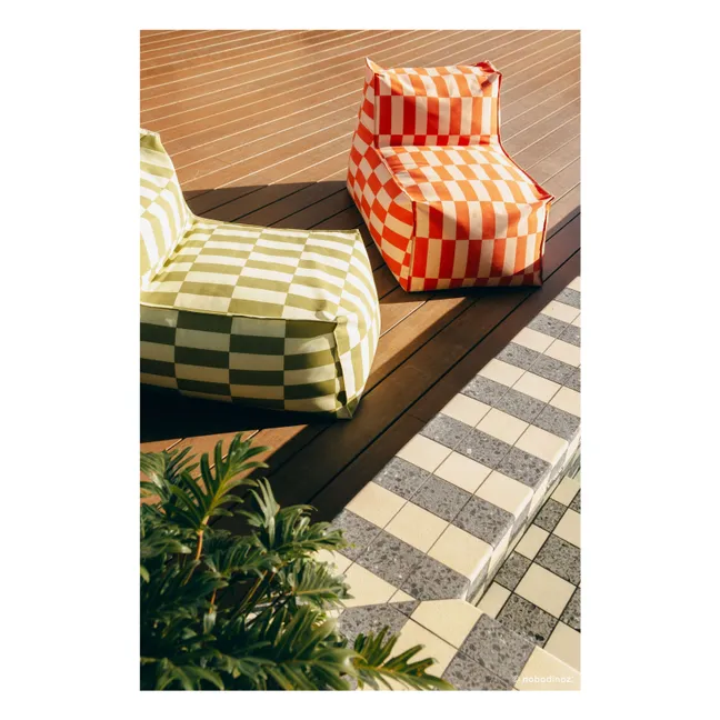 Pouf long outdoor Matteo Tiles | Vert