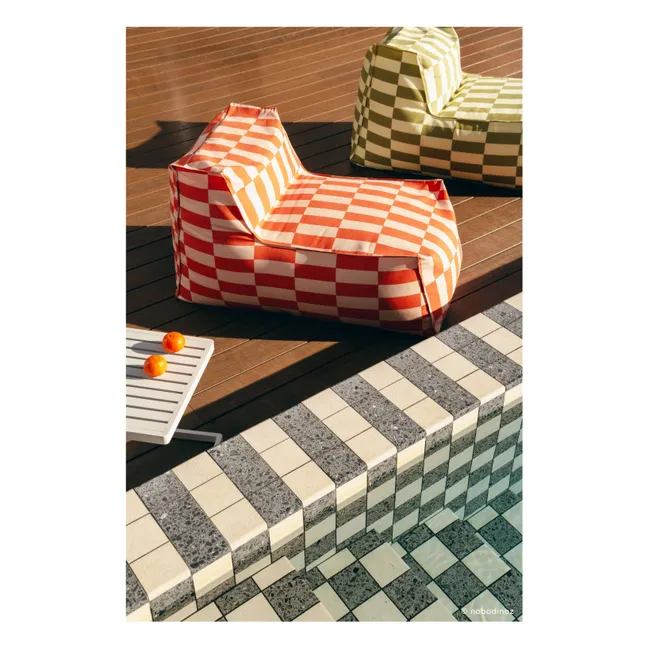 Pouf long outdoor Matteo Tiles | Vert