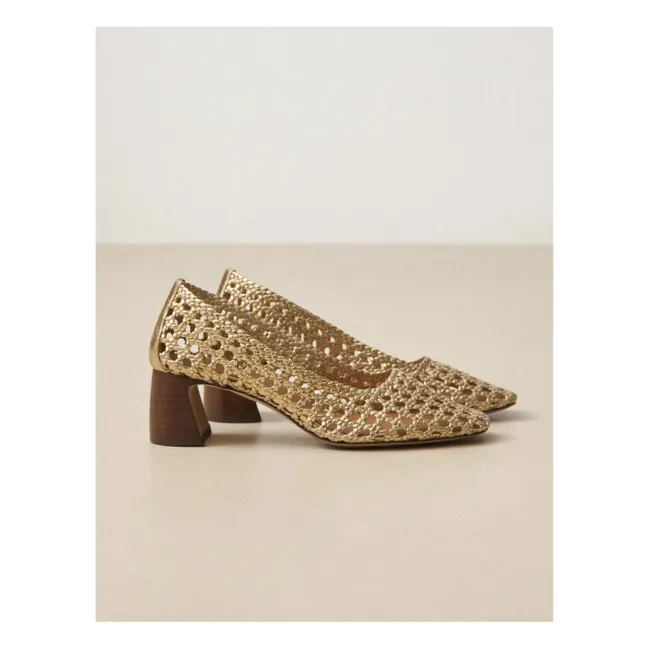 Court shoes n°528 Craquelé Leather | Gold