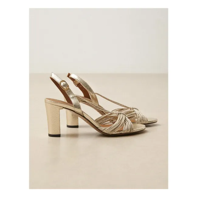 Sandales n°778 Cuir Craquelé | Argenté