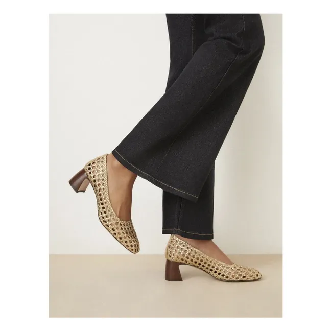 Court shoes n°528 Craquelé Leather | Gold