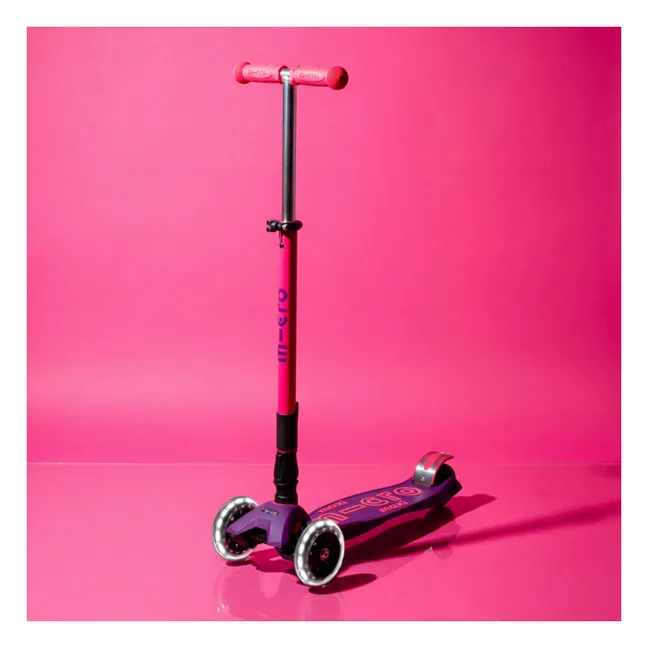 Zusammenklappbarer Maxi-Scooter Neon LED | Rosa