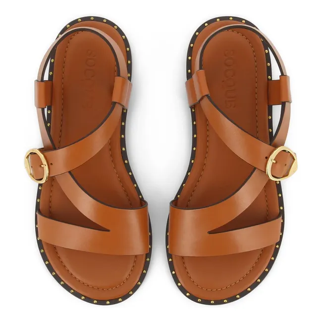 Sandalias de piel Hydra | Camel