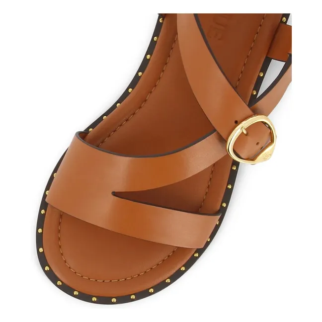 Sandalias de piel Hydra | Camel