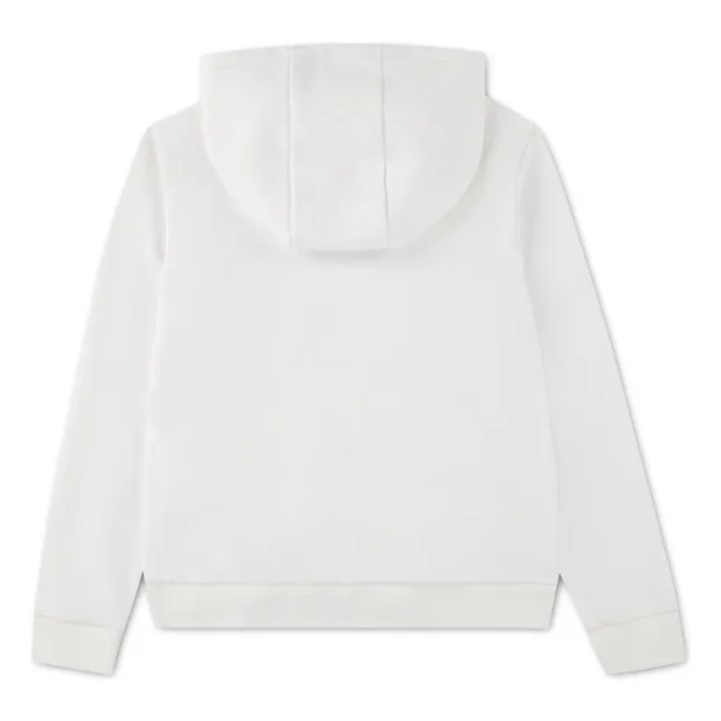 Sudadera con capucha bordada con logotipo Algodón orgánico | Blanco