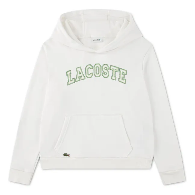 Logo embroidered hoodie Organic cotton | White