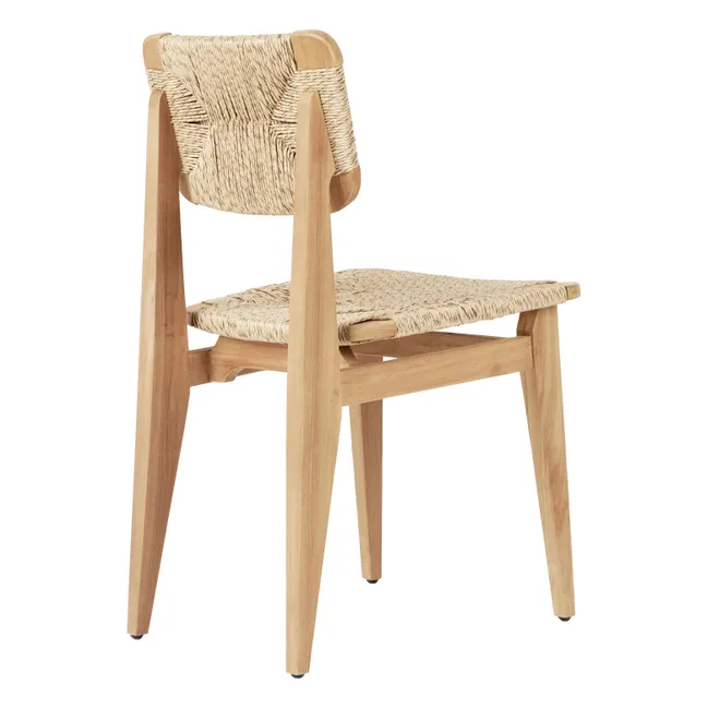Silla C de exterior con asiento de cuerda, Marcel Gascoin