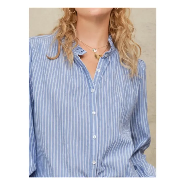 Blouse Rayures Chrissie Coton | Bleu