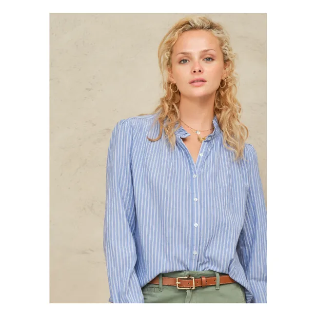 Blouse Rayures Chrissie Coton | Bleu