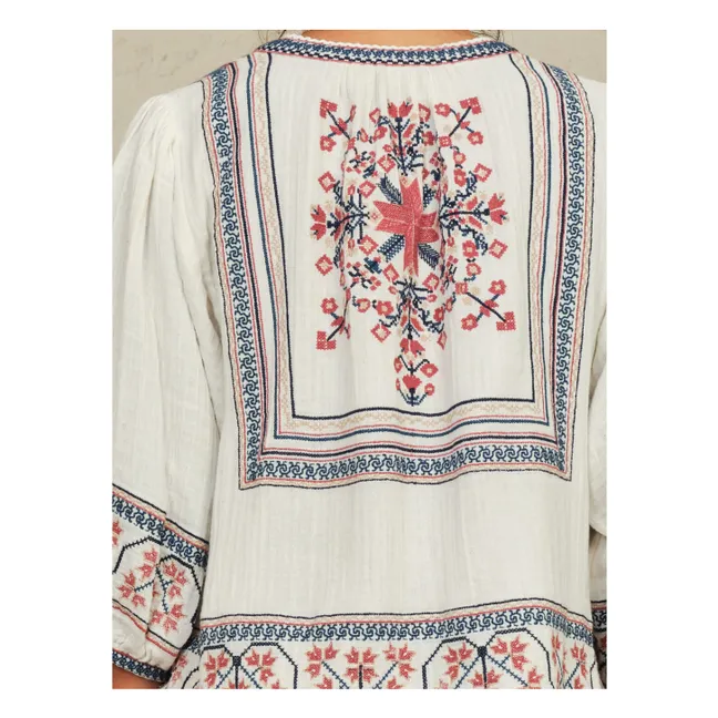 Calista Cotton Embroidered Jacket | Ecru