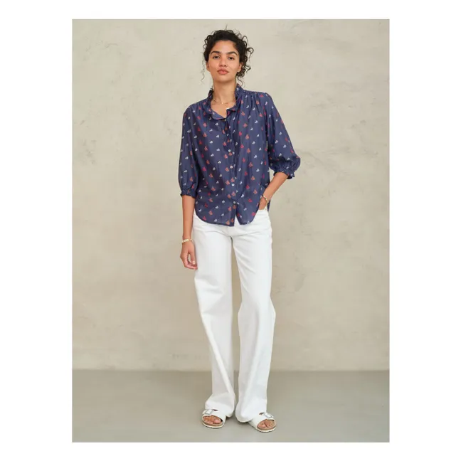 Blusa de algodón Auden | Azul Marino