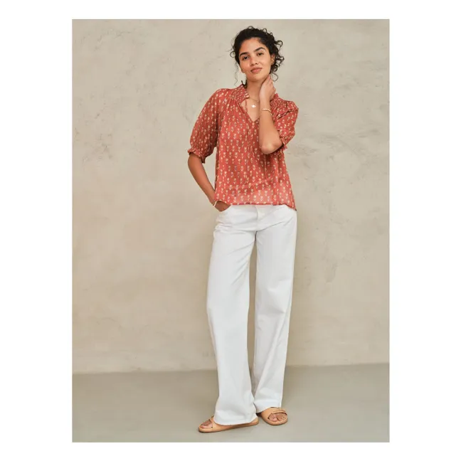 Ari Blusa de algodón | Óxido