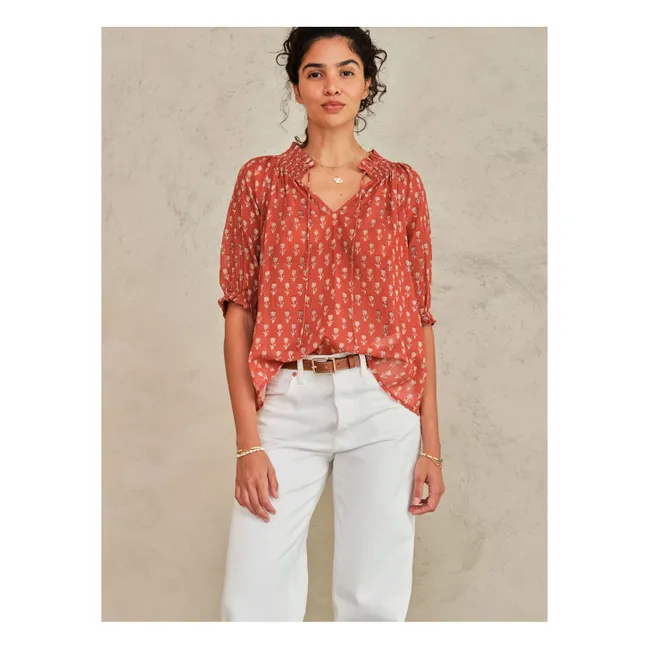 Ari Blusa de algodón | Óxido